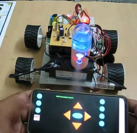 HVS-3110. Android Bluetooth Based Sanitization Robot with UV lamp.