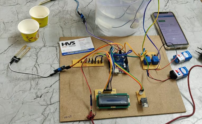 HVS-4324. IoT Automatic Plant Watering System withThingspeak data Logging.